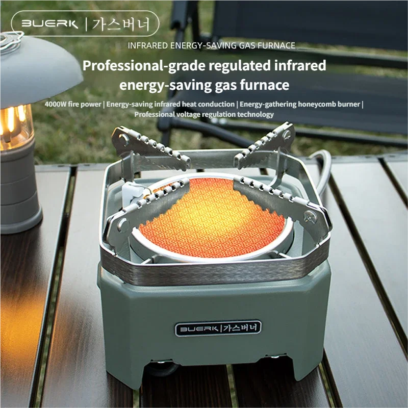BUERK 4000W Outdoor Camping Stove Energy Saving Infrared Gas Stove Split Type Stove Windproof Stove Head
