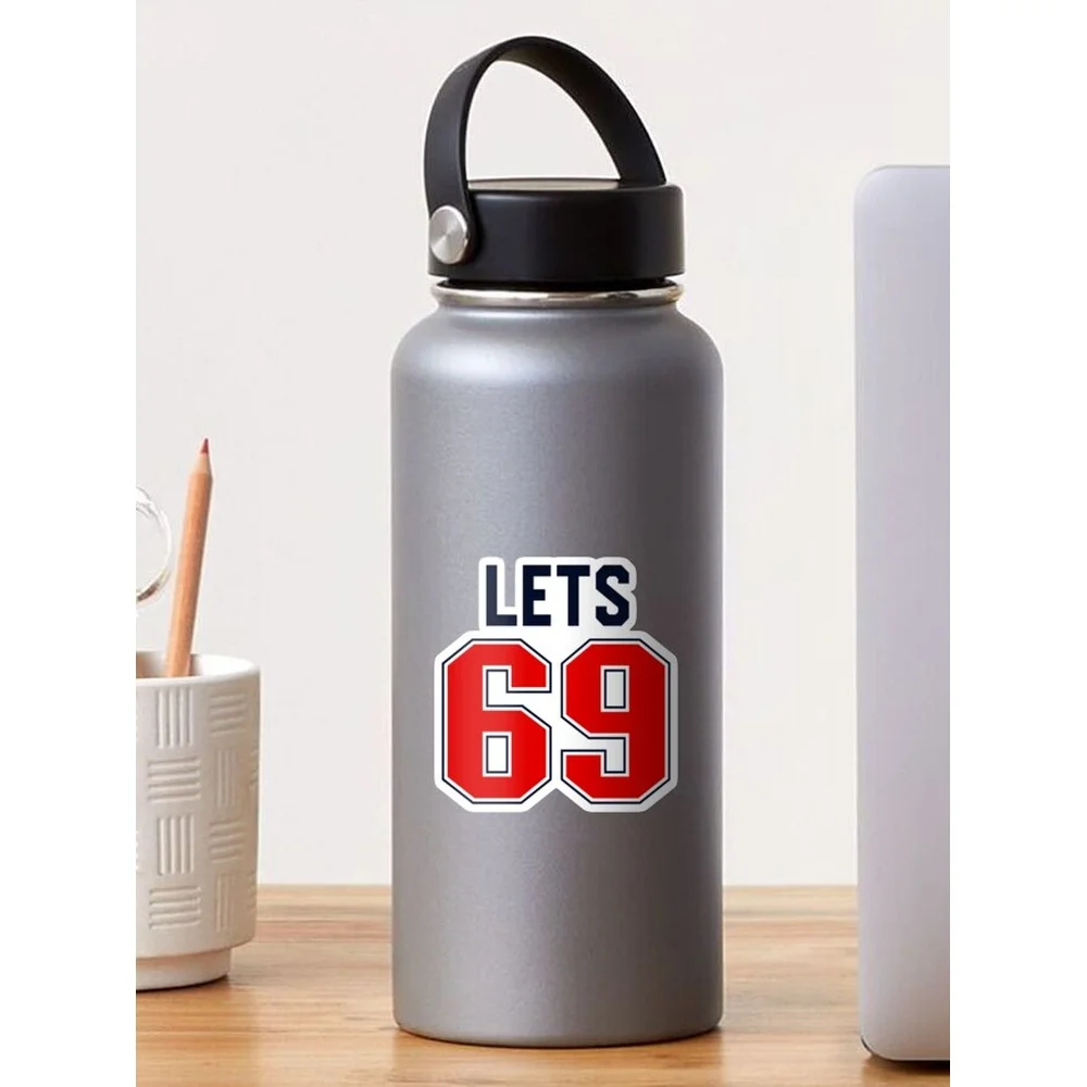 Lets 69 Jersey Funny Adult Inappropriate Humor Lets 69 Gear Sticker for Laptop Decor Bedroom Car Cute Cartoon Art Fashionable Pu