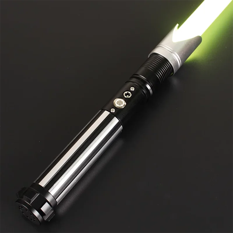 Metal Lightsaber RGB 12 Color Changing Smooth Swing Combat Fight Jedi Saber Sword Laser Blaster Light Gift Toys Cosplay