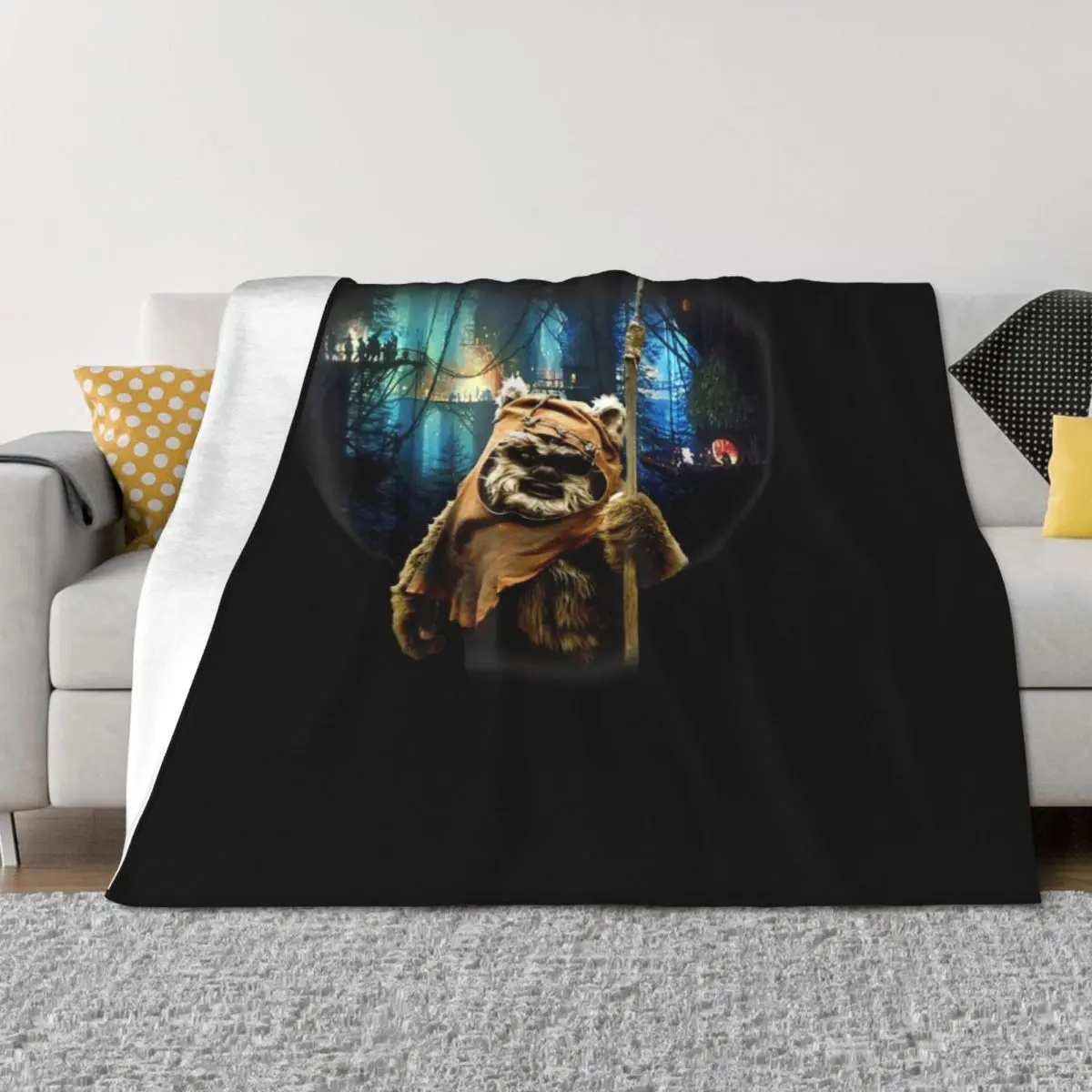 

Tree Village Wicket Ewok Graphic Throw Blanket For Decorative Sofa Decorative Beds Sofa Tourist Blankets