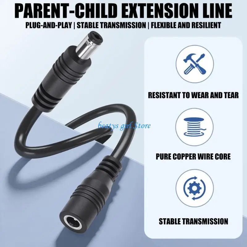 

C7AB Heavy Duty DC6.3x2.1mm Power Cable 100cm Length For Security Cameras LED Lights Car Electronics Home Appliances
