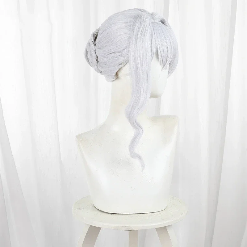 أنيمي قد أطلب شيء نهائي واحد سكارليت El Vendmion شعر مستعار تأثيري المرأة فضي أبيض الشعر مقاومة للحرارة شعر مستعار اصطناعي