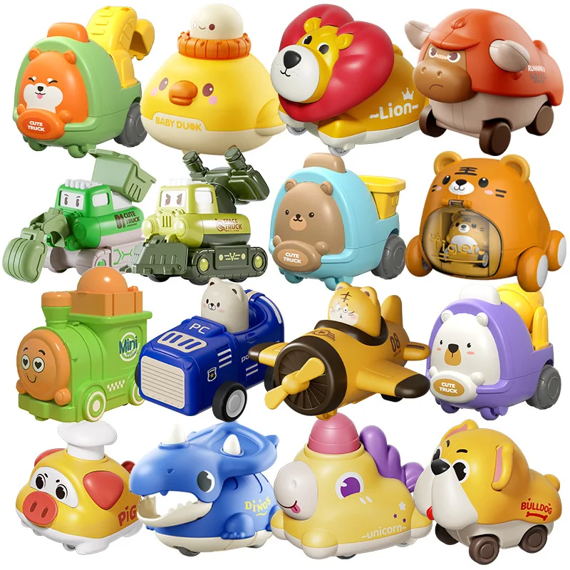 

Douyin cute pet children's toy press sliding inertia car animal dinosaur baby educational toy car