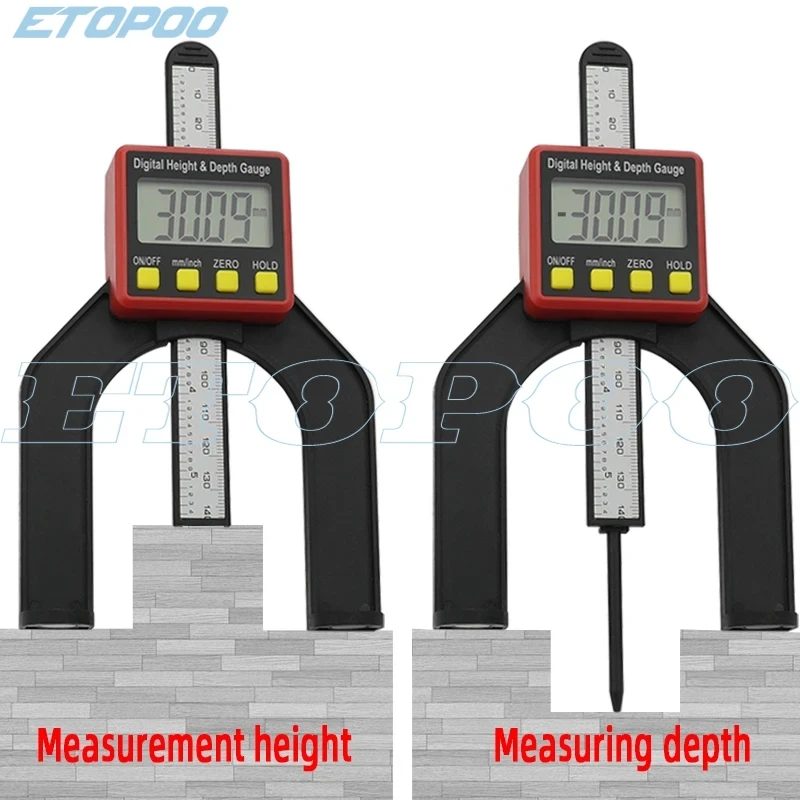 

ETOPOO 80CMLCD Magnetic Self Standing Aperture Hand Routers Measurement Instrument Digital Depth Gauge Digital Tread Depth Gauge