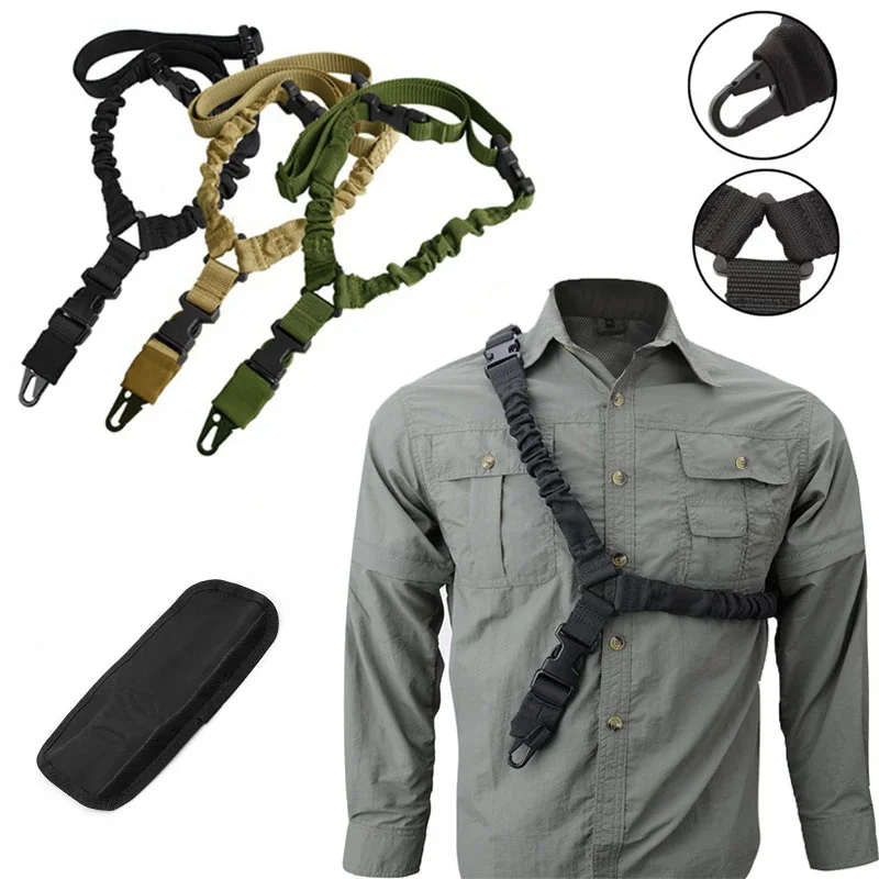 Shot Gun Belt Hunting Accessories Gear Single Point Gun Sling Shoulder Strap Rifle Rope Belt with Metal Buckle