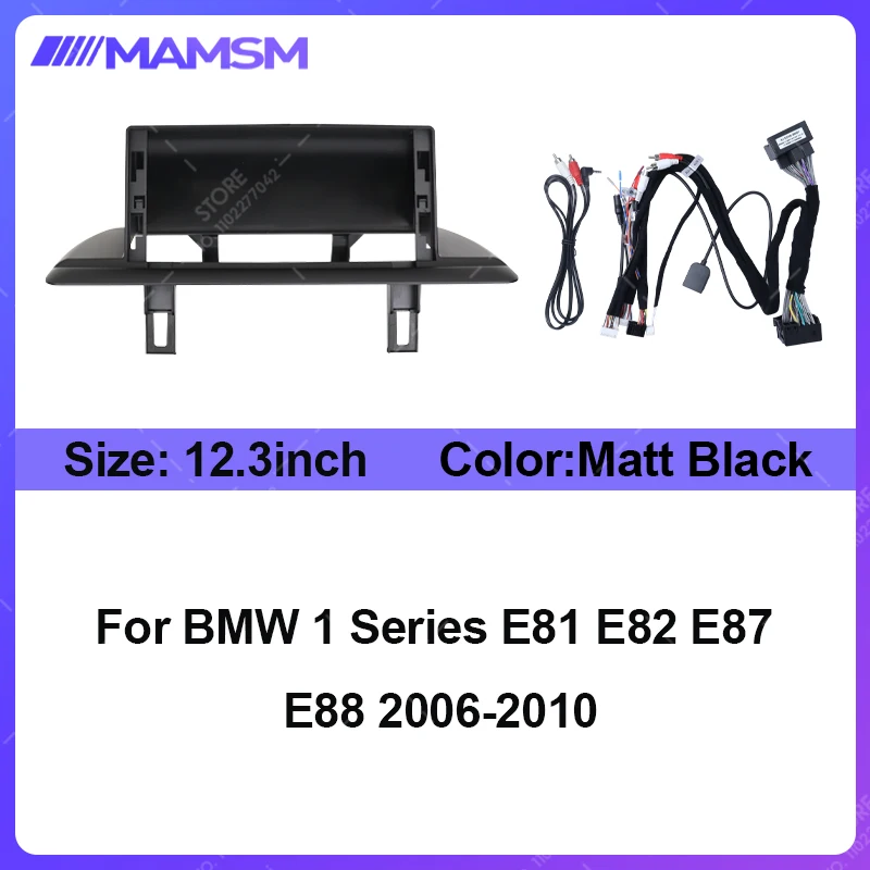 

For BMW 1 Series E81 E82 E87 E88 2006-2010 12.3inch Car Radio Fascia Frame Stereo Panel Harness Wiring Power Cord Adapter Canbus