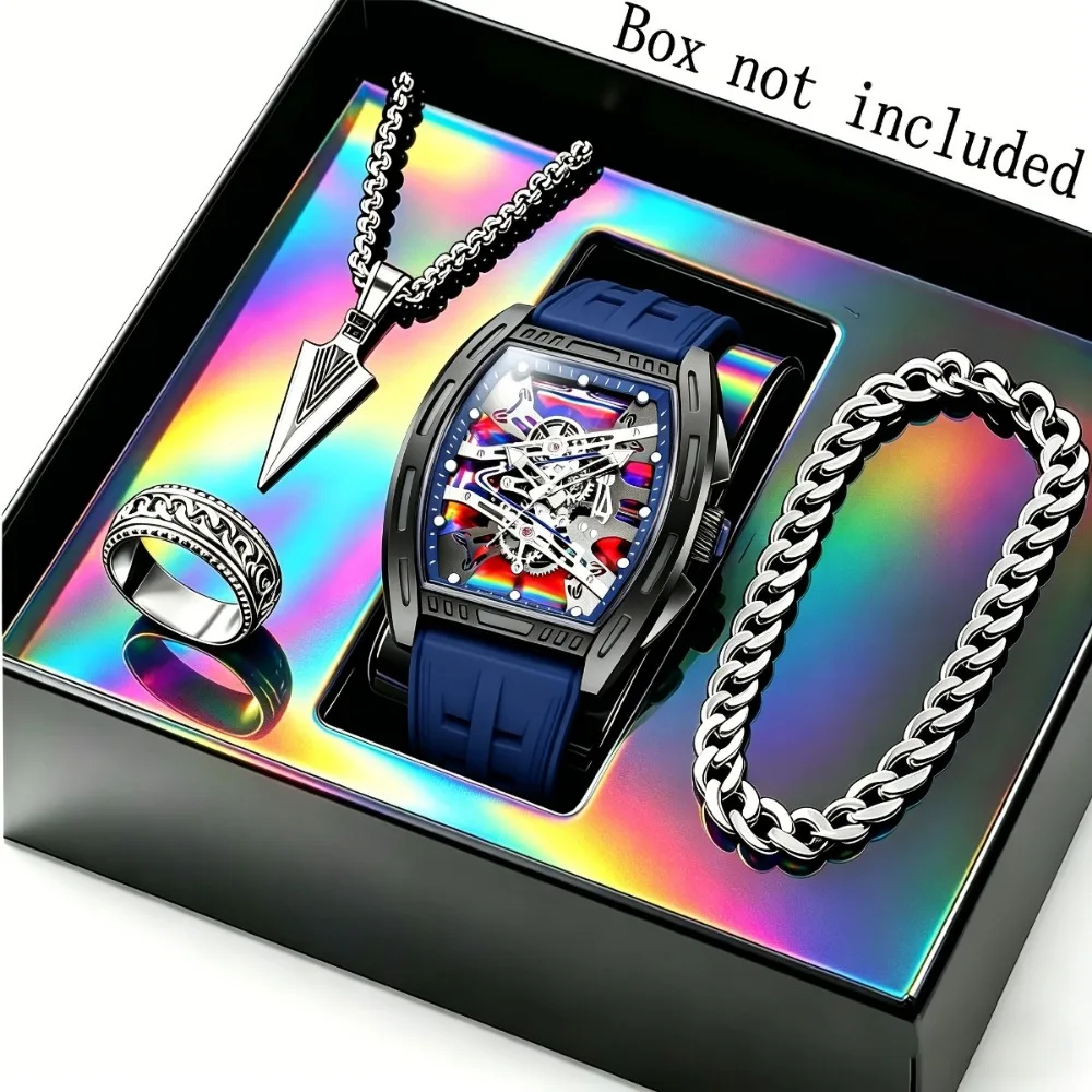 Ensemble montre homme silicone 4 pièces