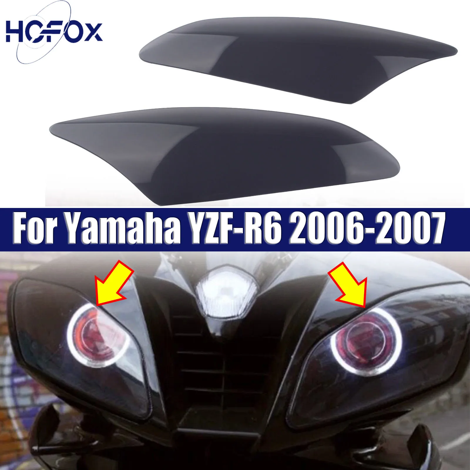 

For Yamaha YZF-R6 2006-2007 Motorcycle Headlight Sticker Accessories Headlamp Protection Cover