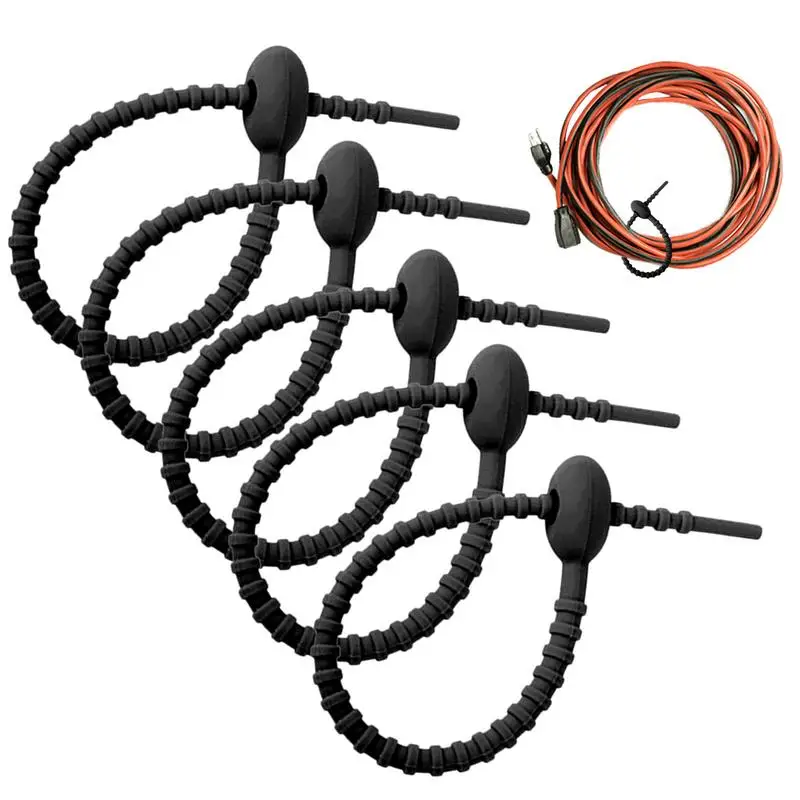 Silicone Cable Straps Reusable Wire Ties Multi Purpose Charging Cable Organizer DIY Fastening Straps Home Office Organizer