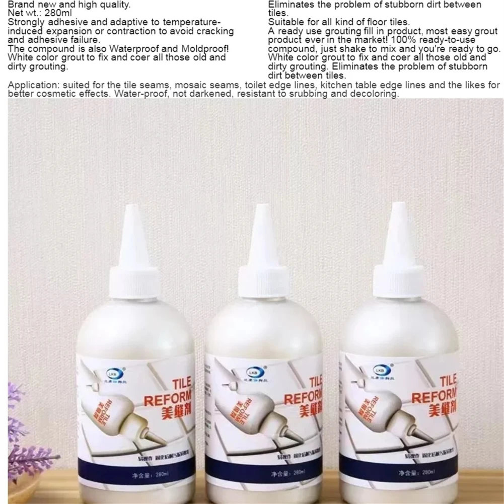 150ML Seam Beauty Agent Tile Gap Refill Agent Grouting Fill Tile Glue Sealer Repair Porcelain Ceramic Glue Waterproof