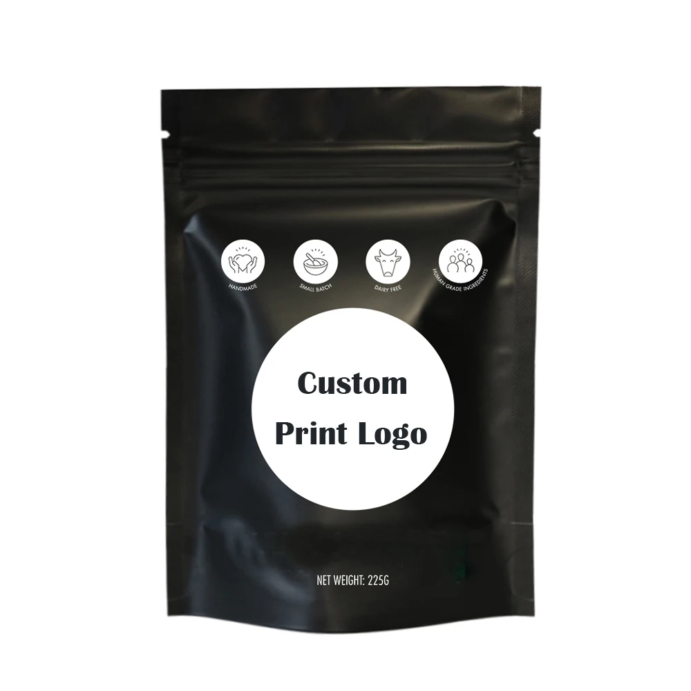 Low MOQ Personalized Promotional Logo Ziplock Foil Pouch  Smell Proof Stand Up Coffee  Zipper Lock Custom Printed Mylar Bags