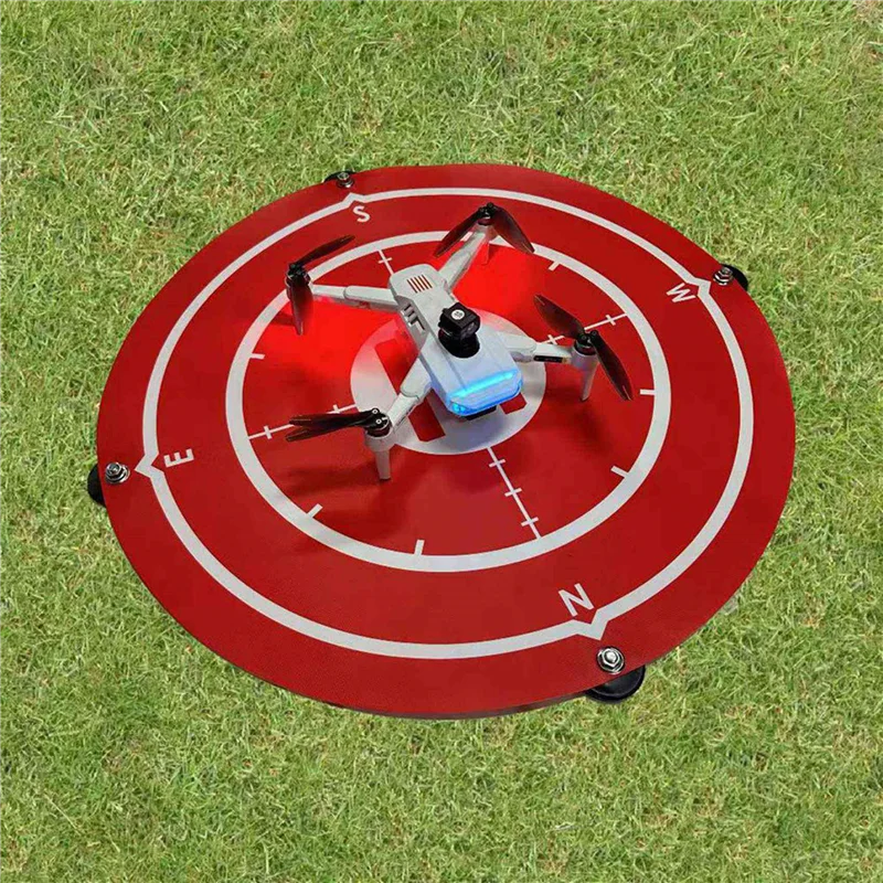 ABZW 2 uds 60CM almohadillas de aterrizaje para Dron almohadilla de aterrizaje portátil plegable impermeable a prueba de manchas para Dron Universal rojo