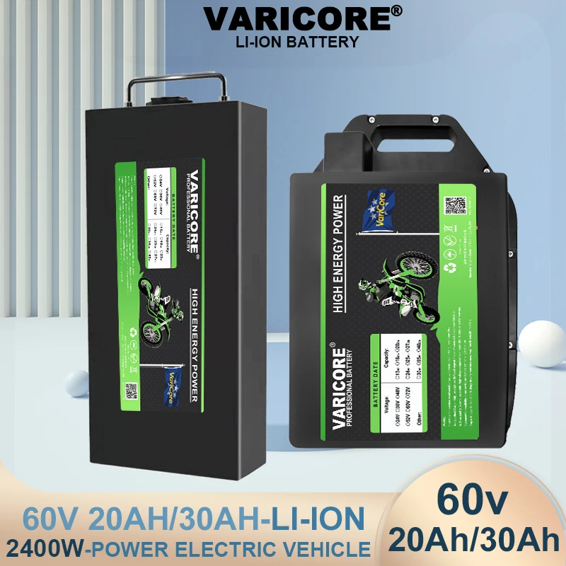 VariCore 60V 20ah 30ah 16 스트링 방수 리튬 배터리 18650 셀 500w-2400W BMS 보호 내장