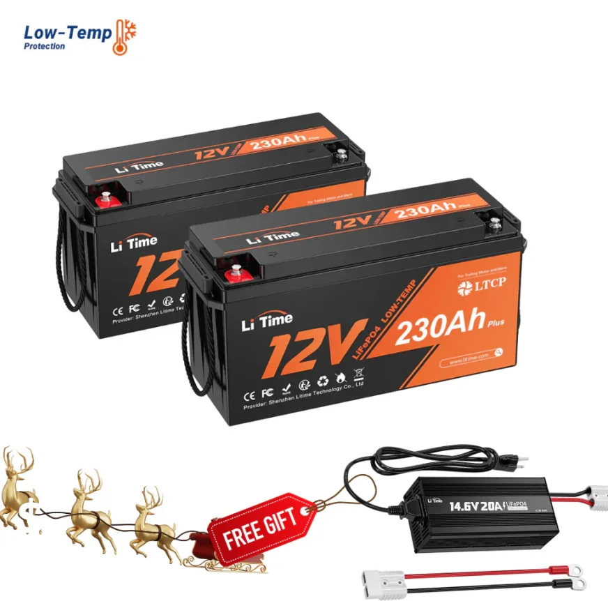 12V 230Ah Plus Deep Cycle LiFePO4 Battery With Low-Temp Protection 20+ Upgraded Protections US EU AU JP CA Stock
