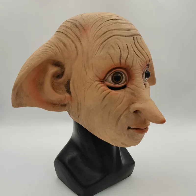 Máscara de Cosplay, elfo mágico, Dobby, máscara de látex, accesorios de vestir para fiesta de Halloween, habitación de terror, Casa Encantada, auriculares de personaje de película de Harry