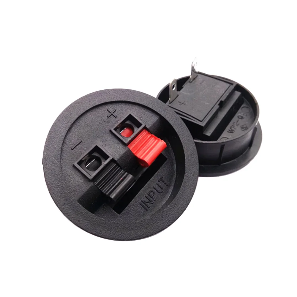 1/2/5Pcs Red + Black WP2-9 2Pin Circular Audio Junction Box Stereo Wire Terminal Plug Socket 2Pin Board Speaker Clip Connector