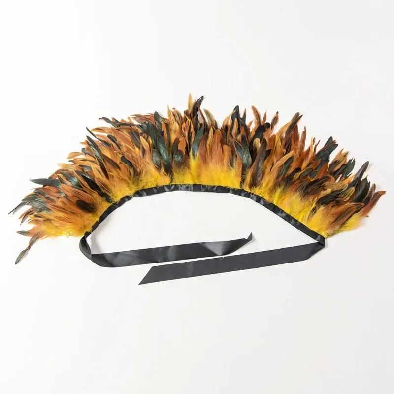 Capa de plumas naturales reales para hombre y mujer, chal, cuello, accesorios de Cosplay de bruja, disfraces para Halloween y Carnaval