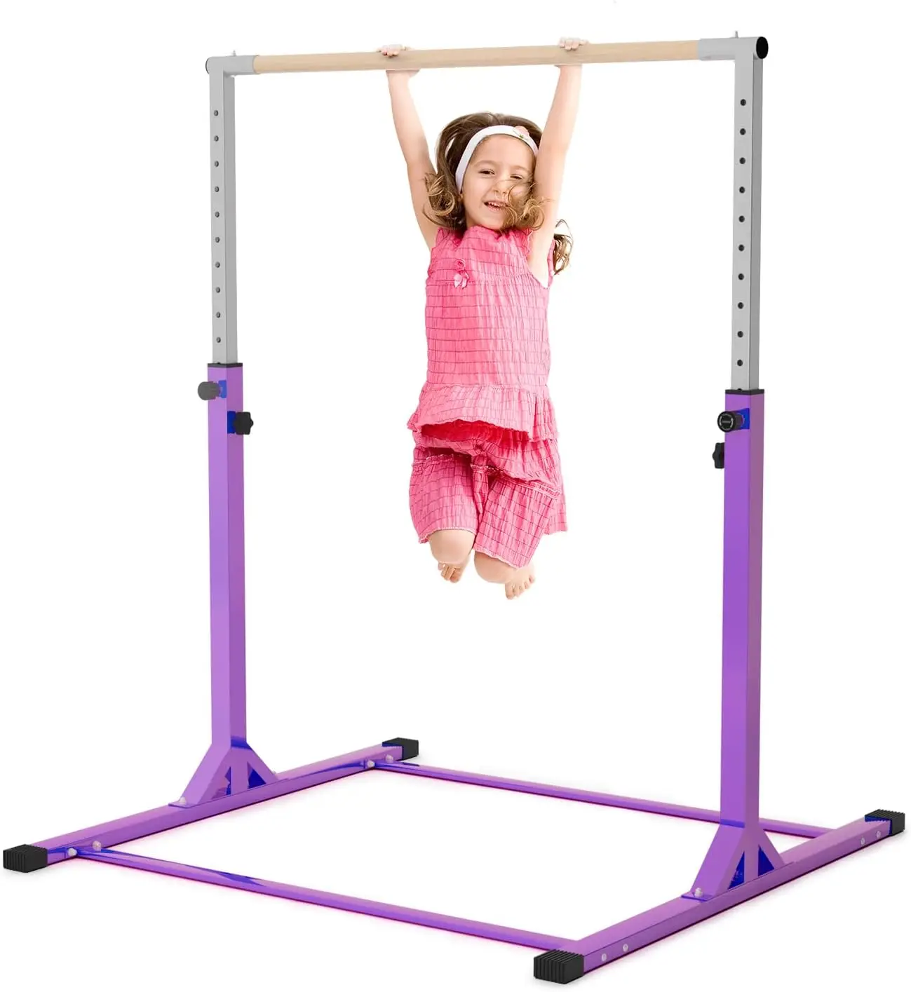 Bar, Adjustable 3FT-5FT Gymnastic Horizontal Bar for Kids Age 3-15 Junior Indoor Home Gym Training Equipment