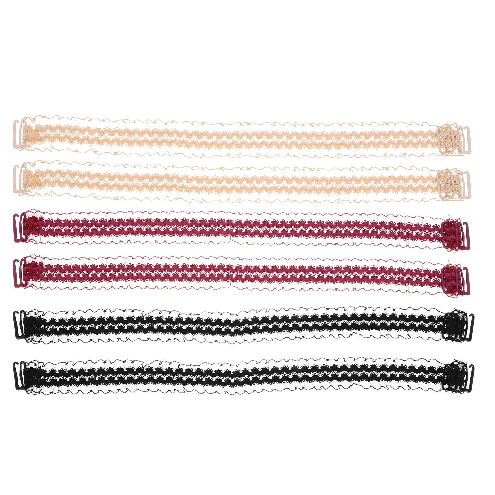 3 pares de correas invisibles para sujetador, extensiones de repuesto antideslizantes para hombros de encaje ajustables para vestidos, Tops con adorno de encaje decorativo