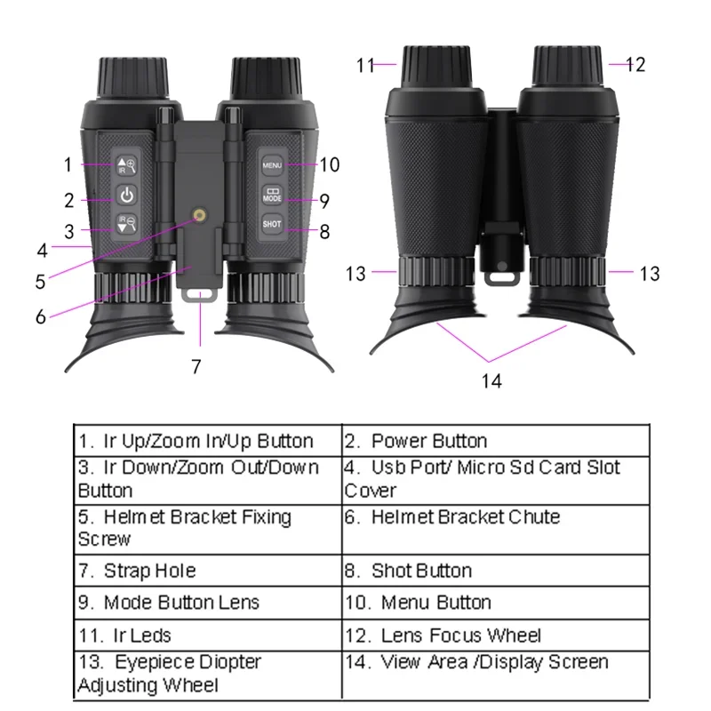 NV8300/NV8000/NV8160 Helmet Night Vision Binocular 300M Night Range 3D 4K FHD Video 36MP Image Rechargeable Battery for Hunting