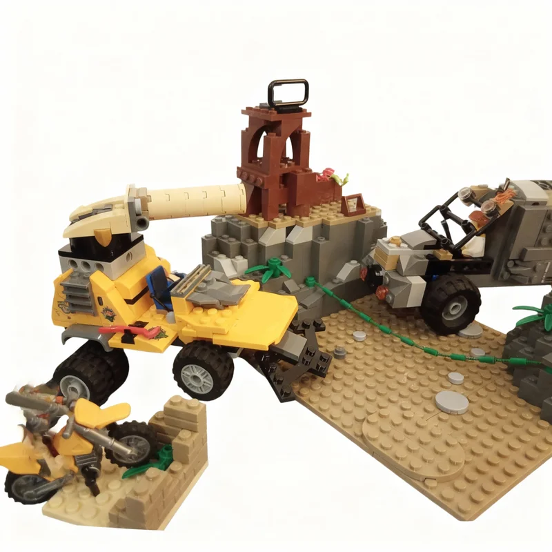 

NEW 395PCS MOC Creative Model Wasteland Canyon Ambush Building Blocks Assembly Building Blocks Display Birthday Gift Decor Set