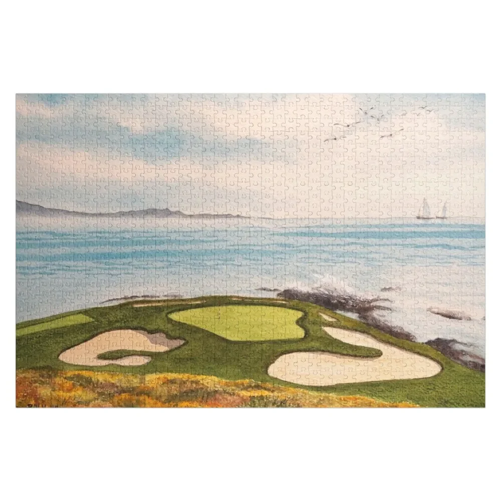 Pebble Beach Campo da golf Firma Foro 7 Puzzle Nome in legno Pezzi di puzzle Adulti Giocattoli per bambini Immagine Puzzle