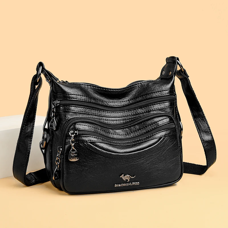 

High Quality Soft Leather Luxury Purses and Handbags Women's Bag Designer Multi-pocket Crossbody Shoulder Bag for Women 2025 Sac