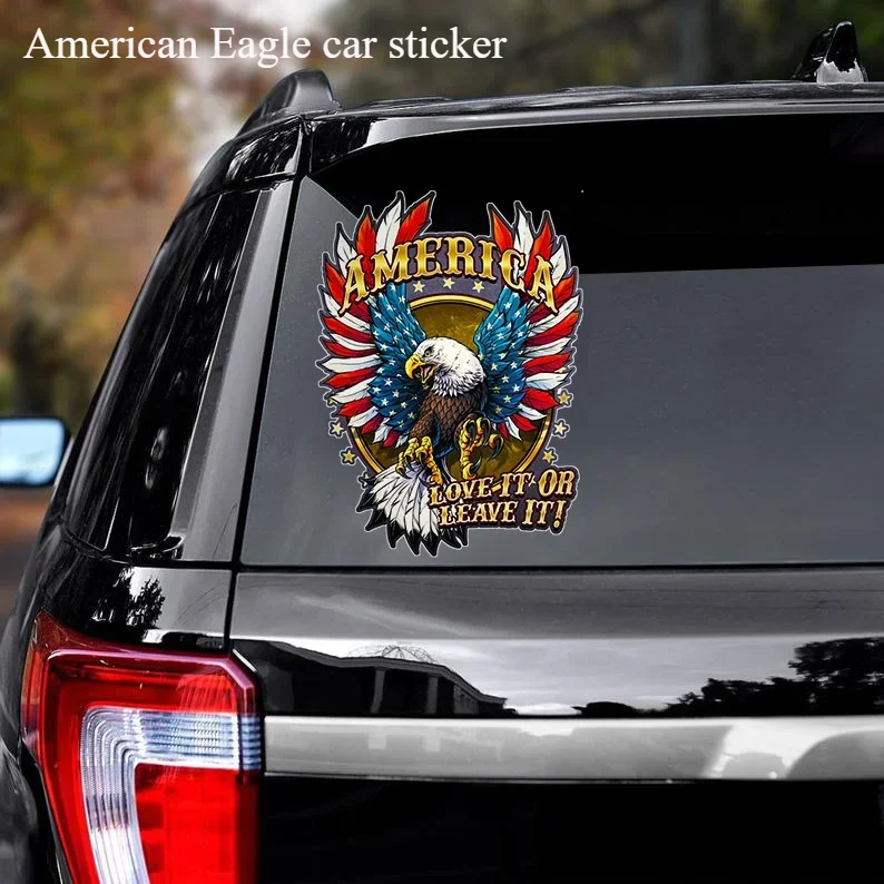 Kühne Weißkopf seeadler amerikanische Flagge Auto Aufkleber Auto Fenster Stoßstange Motorrad Tank Rennhelm wasserdichte Vinyl Aufkleber Dekoration