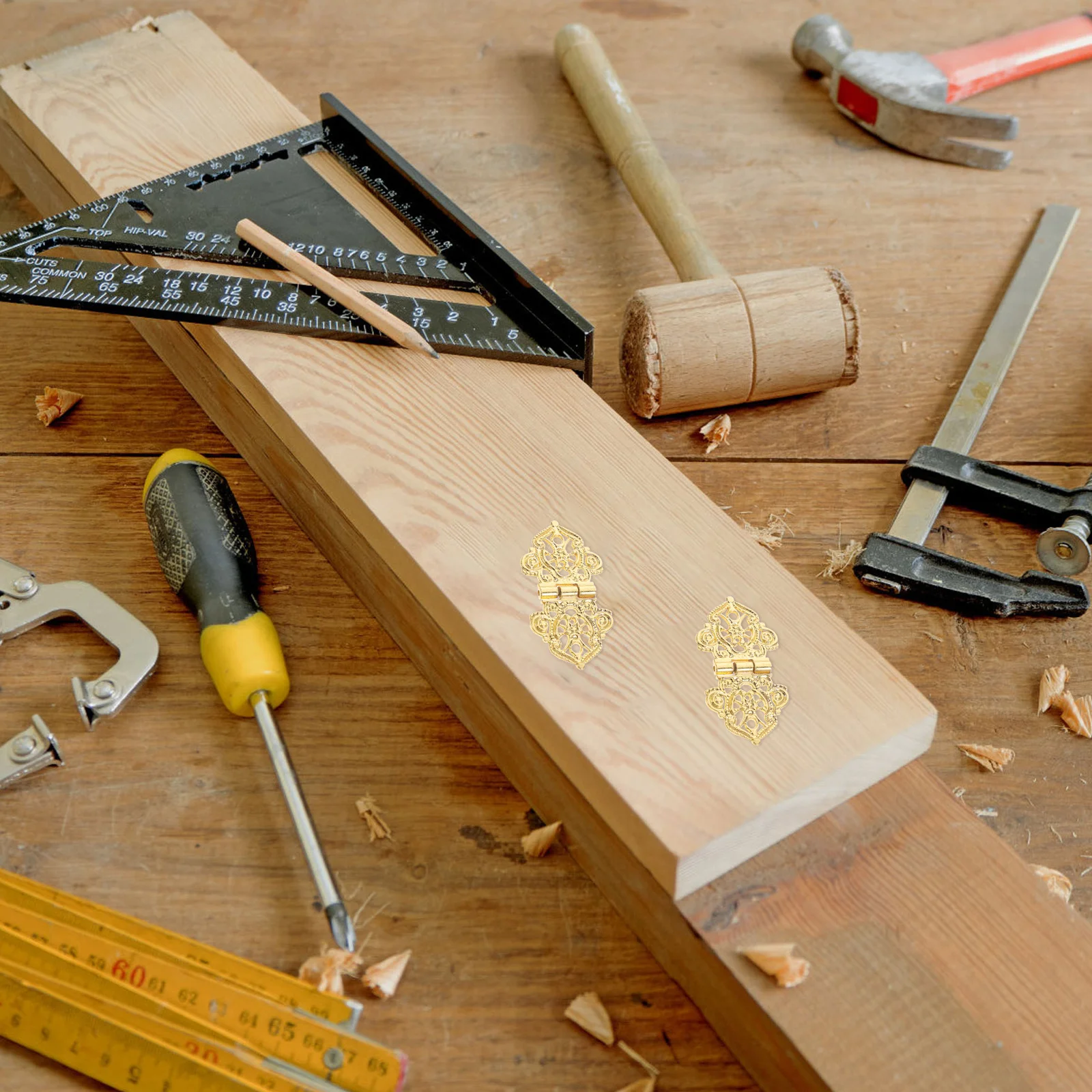 

8Pcs Easy Installation Hinges Metal Jewelry Box Hardware Furniture Accessories Cabinets Small Boxes