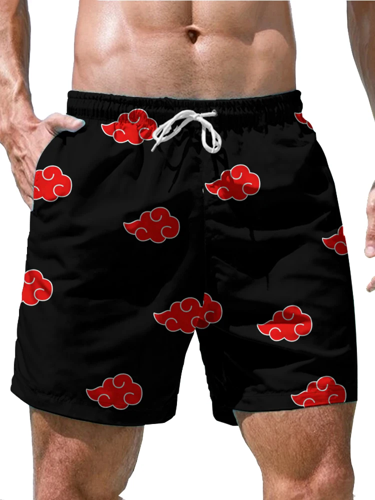 Red Clouds 3d Digital Printing Shorts Street Hip Hop Punk Fashion Casual Men's Shorts Summer Loose Large Size Beach Shorts