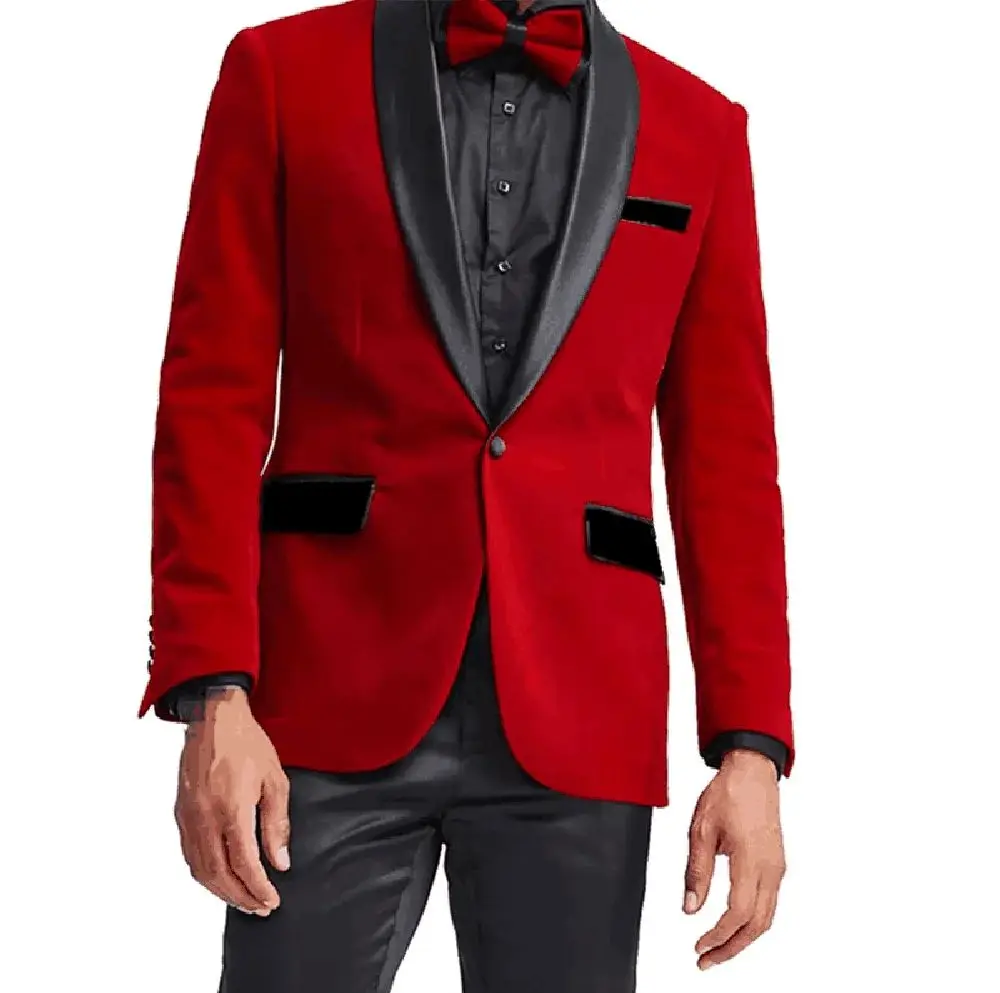 Slim Fit Red Suit Single Piece Jacket Elegant and Fashionable High-quality Male Blazer 1 Pcs