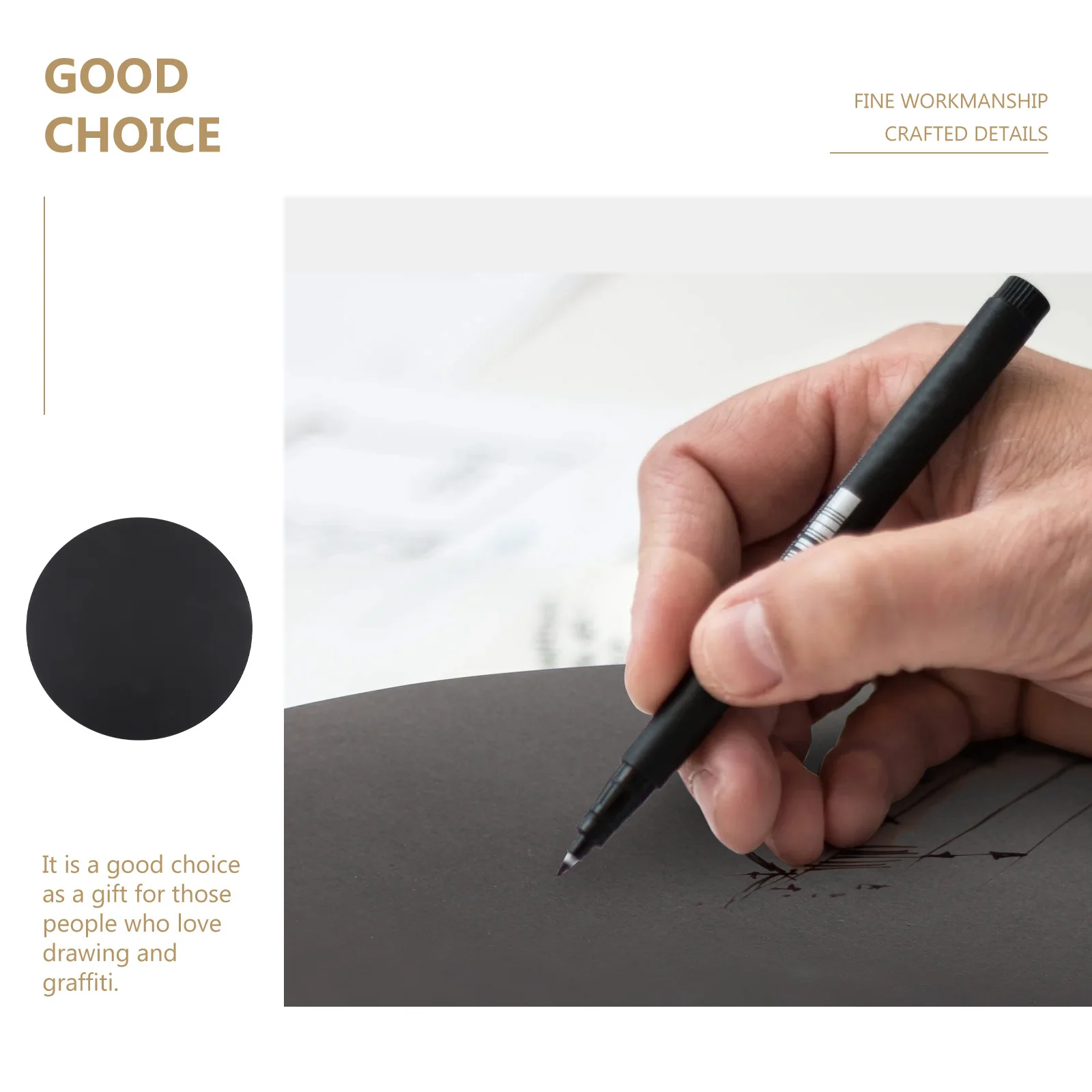 

50Pcs Black Round Art Paperboard Thickened Durable Drawing Cards DIY Painting Sketch Paper Drawing Paperboard Art Paper Card