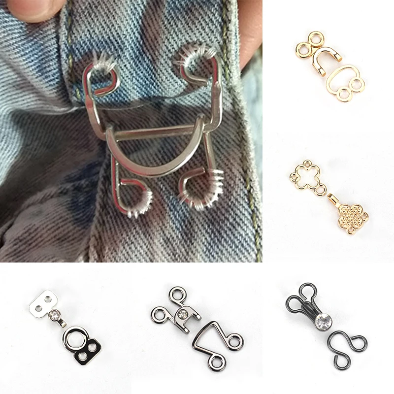 Metal Hidden Buttons Hooks Mini Collar Bra Underwear Invisible Hook  Sweater Buckle Button DIY Garment Bag Sewing Accessories