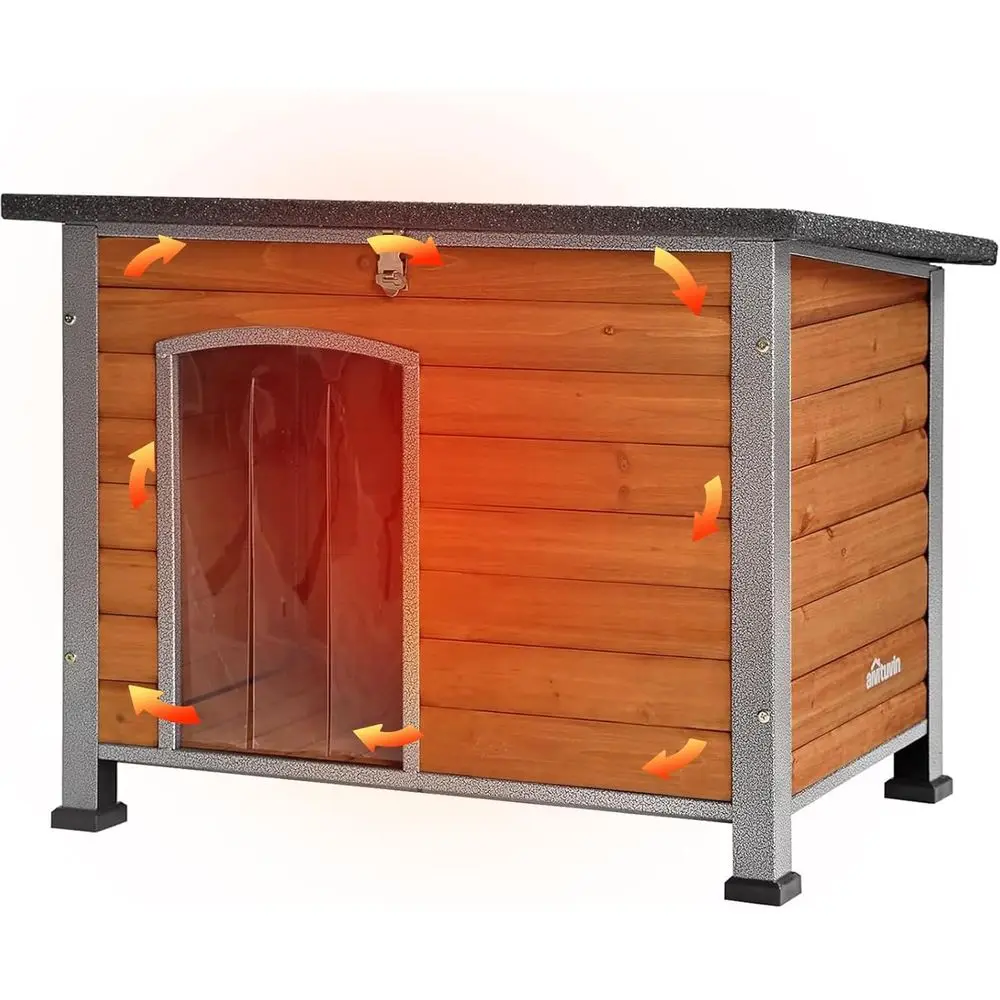 

Домик для собак на открытом воздухе и в помещении. Уникальный универсальный питомник для собак с железной рамой на зиму с приподнятыми ножками. Устойчивый к атмосферным воздействиям для маленьких и средних животных.