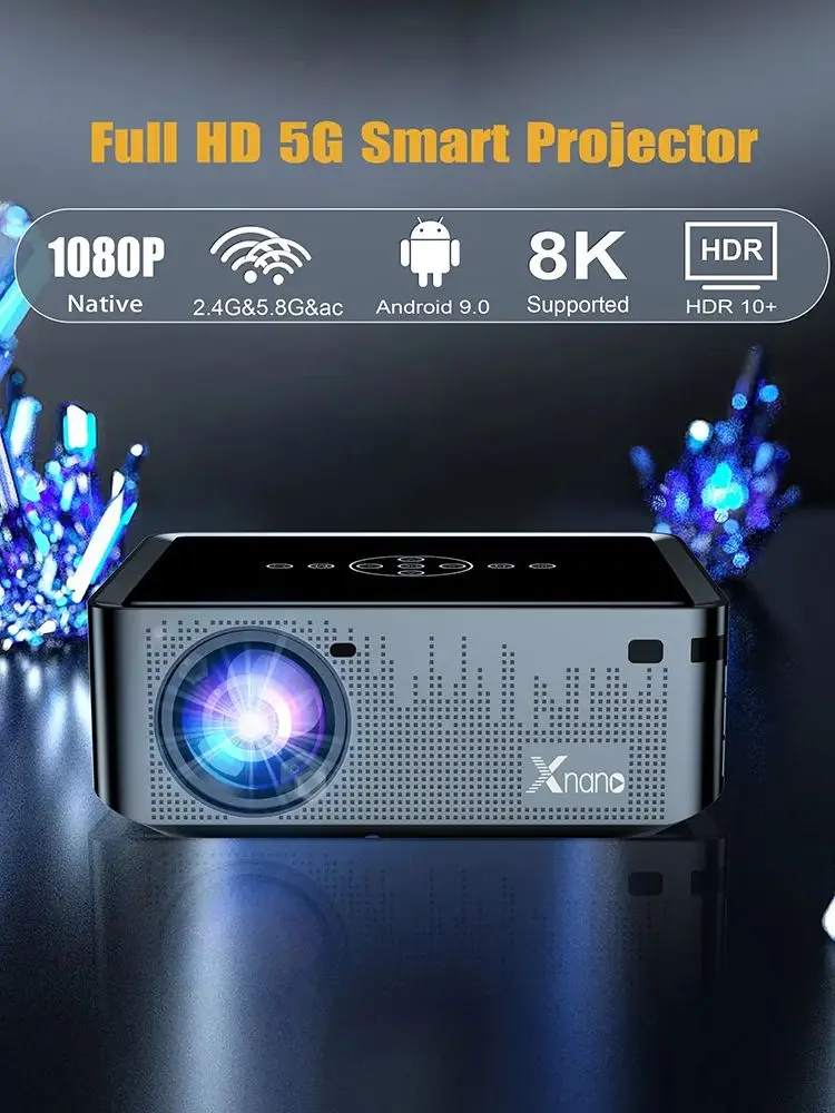 Projecteurs portables 4k Wfi BT haute luminosité HD prise en charge WiFi système Android écran Mobile affichage Home cinéma utilisation extérieure