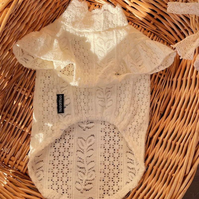 Sudadera malla capucha encaje blanco perros Chihuahua primavera verano - imagen 5