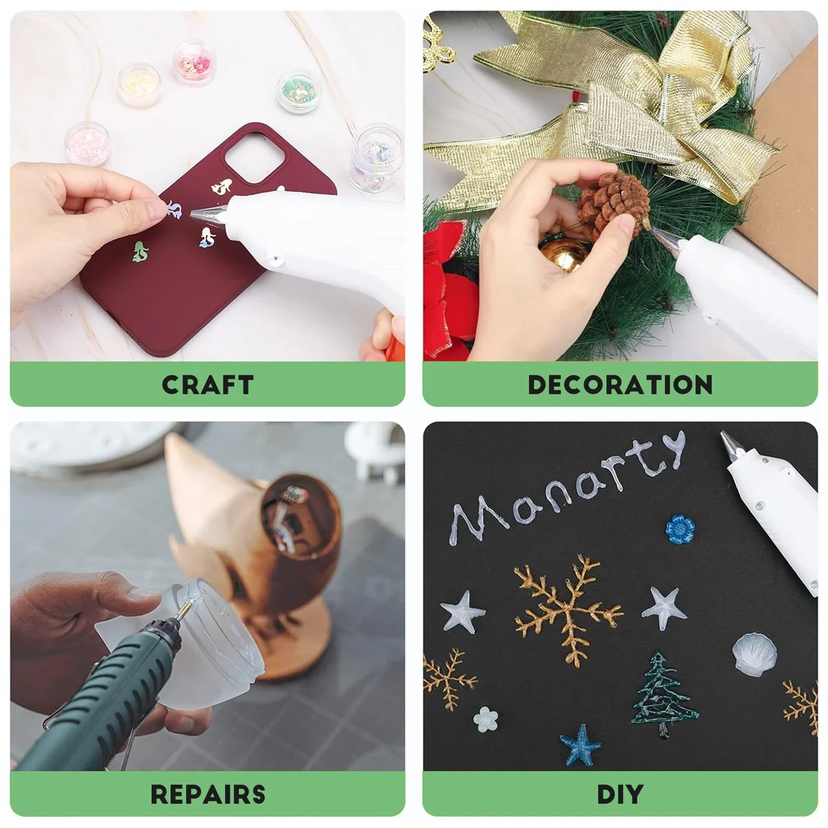 AA84 15 шт. термоклеевые палочки, 270 х 11 мм, черные термоклеевые палочки для удаления вмятин на кузове автомобиля, поделки, проекты «сделай сам»