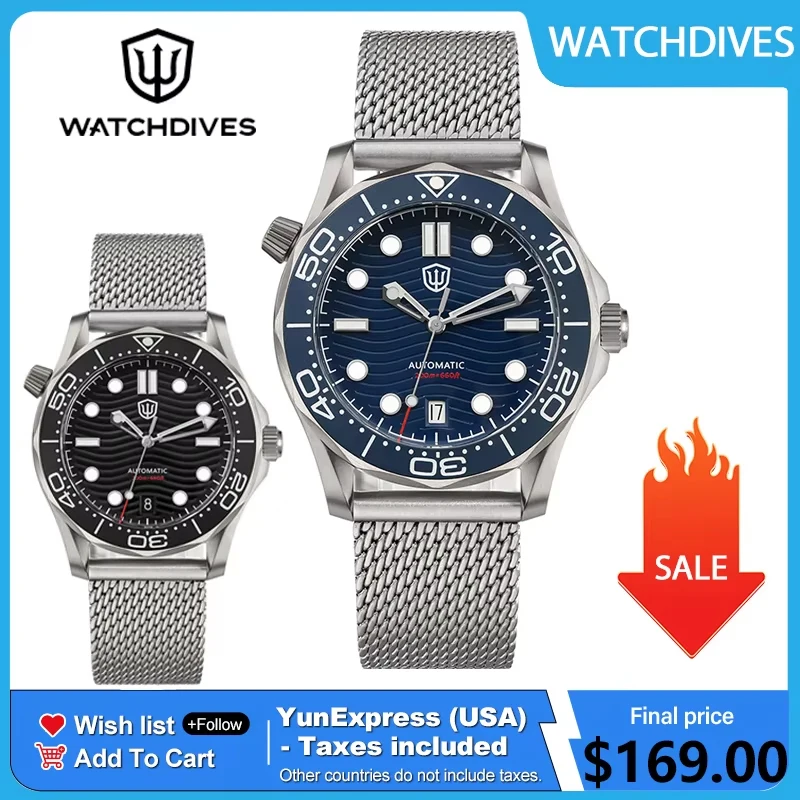 Watchdives WD007 39mm Dive Watch Titanium NTTD SL3001 Automatic Movement Sapphire Luminous Men Watches Waterproof 200M