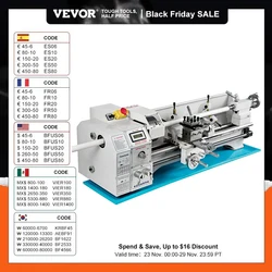 VEVOR Mini Metal Lathe 1.1KW Metal Lathe 8.7 x 23.6 Inch/220 x 600MM Variable Speed with 3 Jaw Chuck for Making Threads