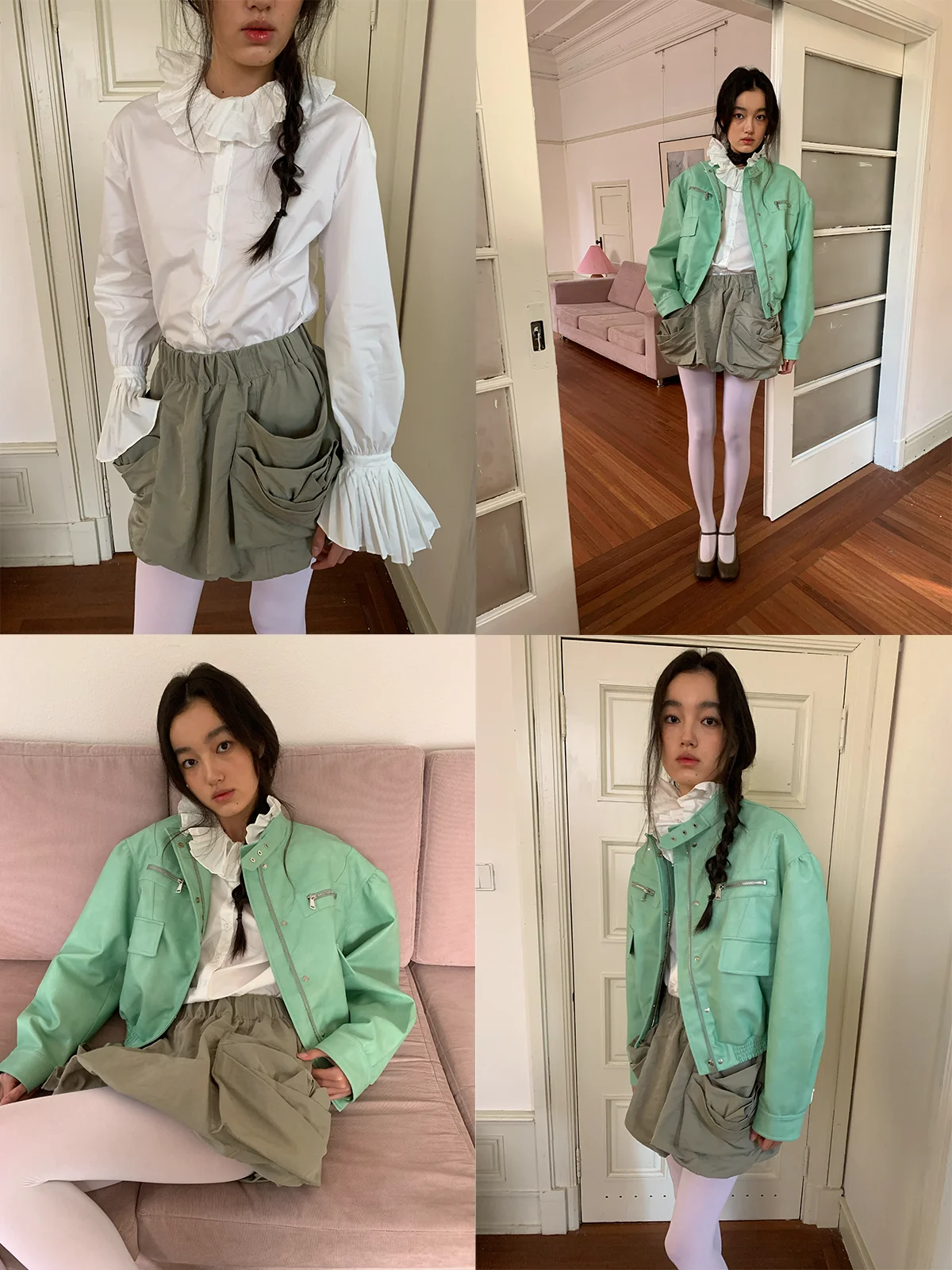 Giacca in pelle PU SA Heavy Work con fodera in pelliccia bianca, alla moda, corta, con cerniera, casual, per giovani