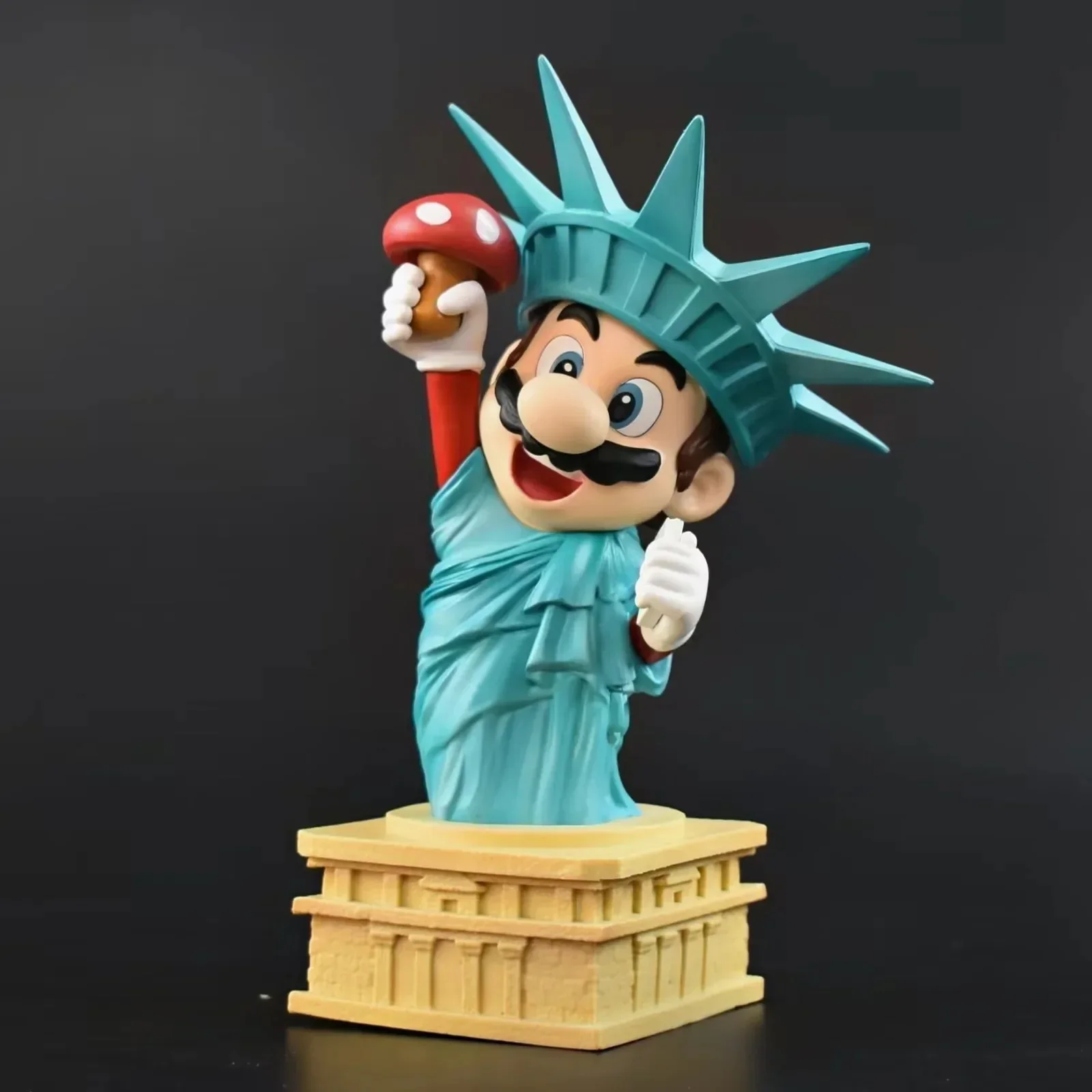 Super Mario Bros Action Figures Cosplay Statue of Liberty Anime Model Toys Home Decoration Mario Juguetes for Kid Christmas Gift