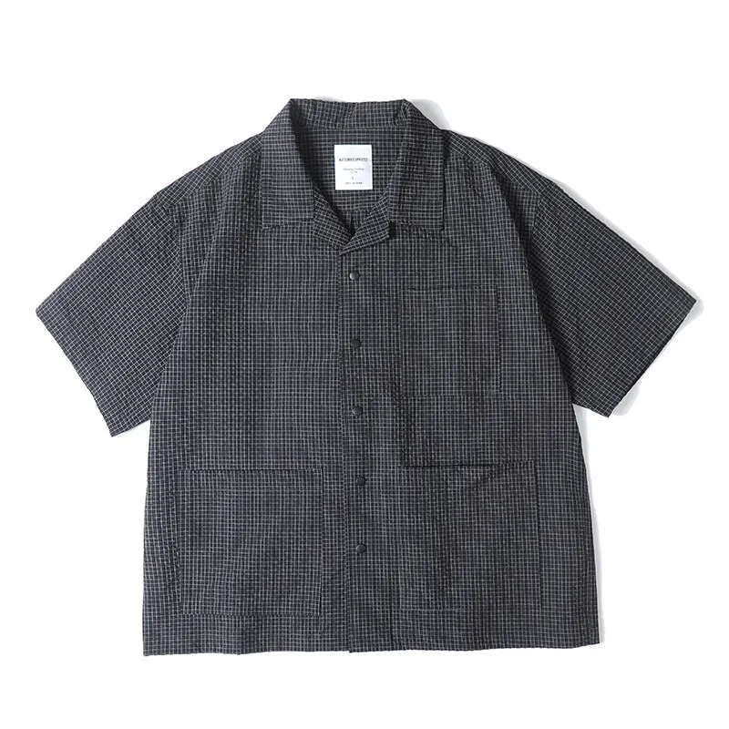 

City Fanpin 2025 Summer Outdoor Functional Cool Technology Texture Plaid Short Sleeve Shirt Jacket New Arrivals
