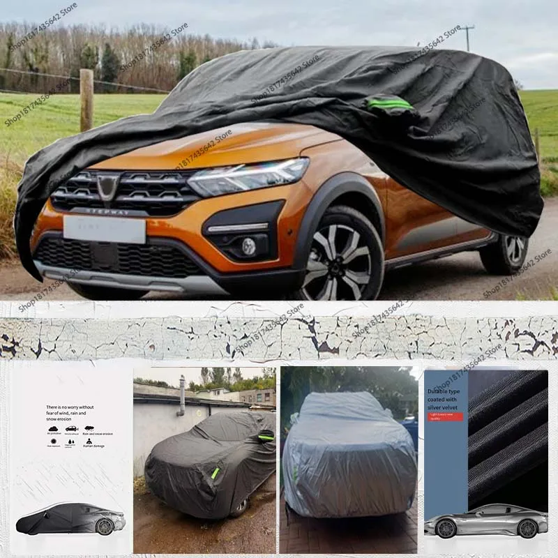 

Для Dacia Sandero 2008-2021 полный автомобильный чехол PEVA Spunlace хлопок уличный водонепроницаемый ветрозащитный солнцезащитный козырек пылезащитная защита