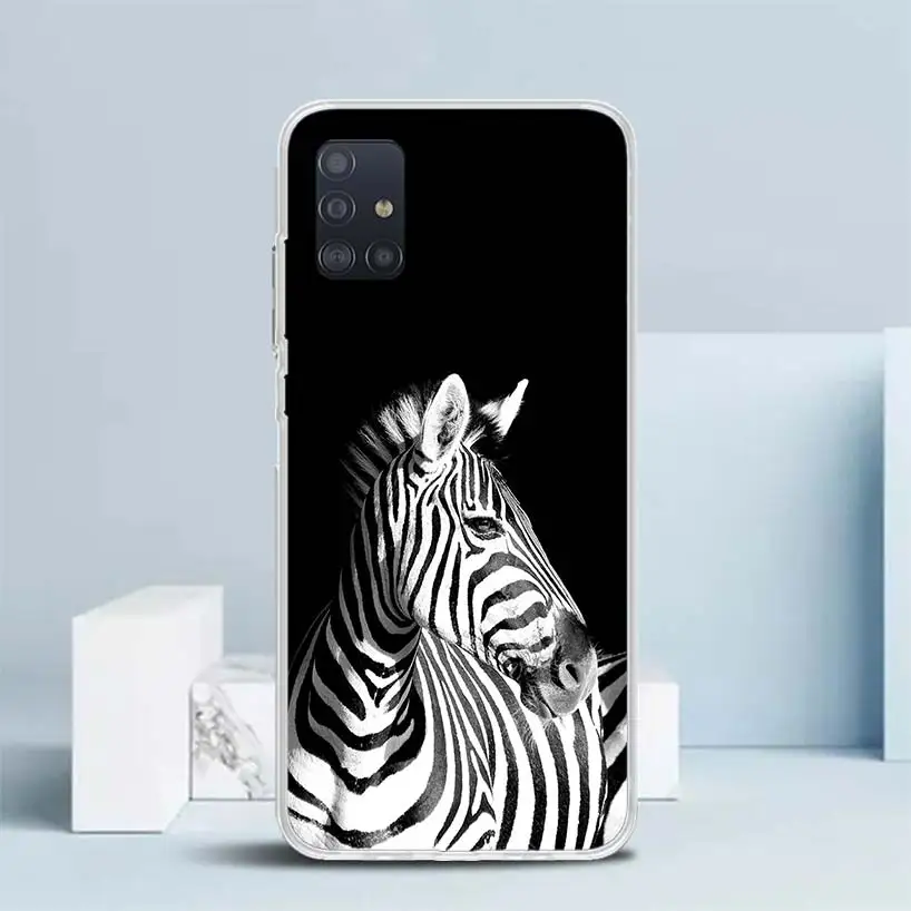 Zebra Stripe Black White Soft Cover for Samsung Galaxy A51 A50S A71 A70 Phone Case A41 A31 A21S A11 A40 A30S A20E A10S A6 A7 A8