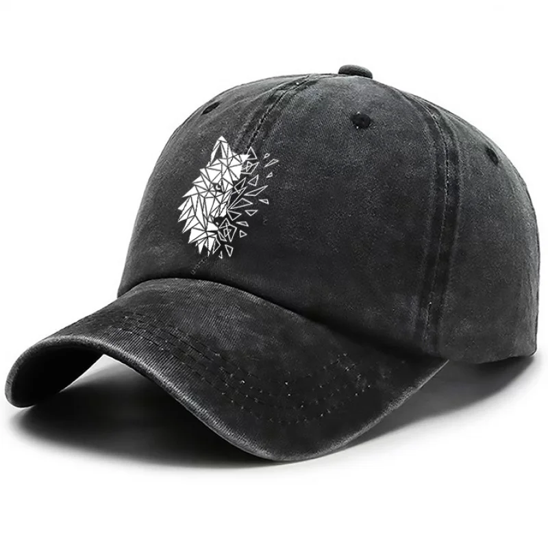 Baseballkappe mit Wolfskopf-Aufdruck im Design-Stil, modische Hüte für Männer, Strandhut für Frauen, atmungsaktive Outdoor-Baseballkappen, Hot Se
