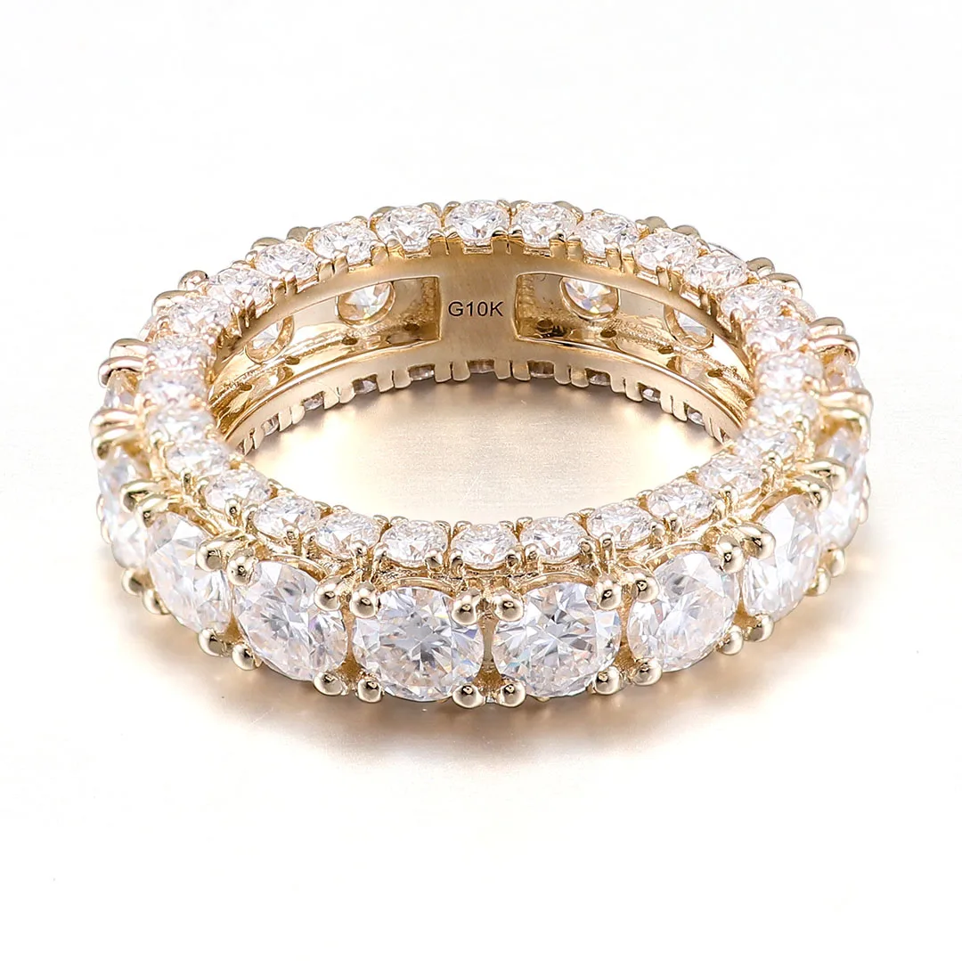 Provence 10K/14K/18K Moissanite Weddomg Band for Women Round Cut Full Eternity Rings Fine Jewelry Statement Ring