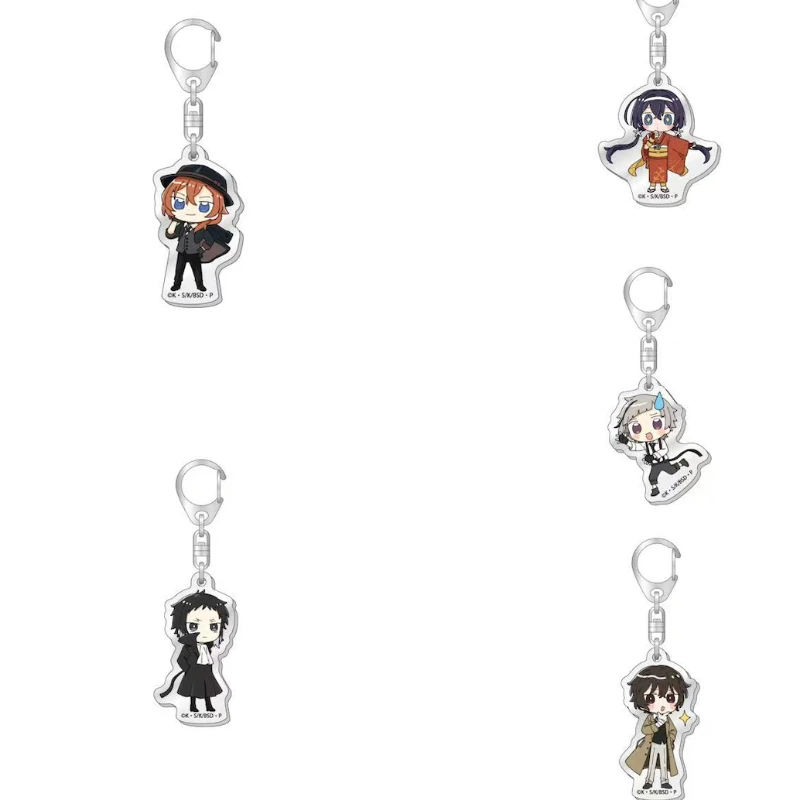 Game Nakajima Atsushi Dazai Osamu Ryunosuke Akutagawa Nakahara Chuya Izumi Kyouka Acrylic Keychain Doll Anime Keyring for Gift