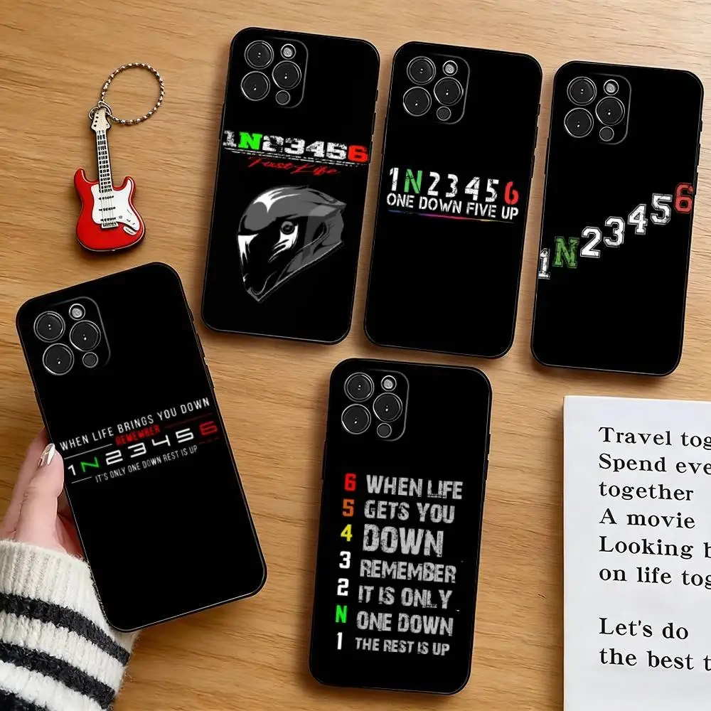 

1N23456 M-Motorcycle Phone Case For iPhone 17,16,15,14,13,12,11 Plus,Pro Max,XS,Soft Silicone Black Cover