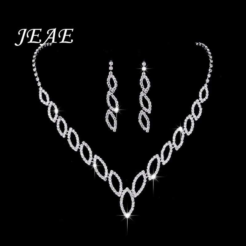 Luxury Zirconia Wedding Choker Necklace Set Women Bridal Jewelry Sets Zircon Jewellery Crystal Rhinestone Silver Color Earrings