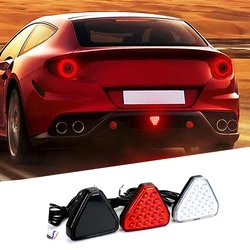 19LED Brake Signal Light F1 Triangle Style Sport Car Rear Third Brake Lights Auto Tail  Warning Lamp Universal 12V For JDM BBA